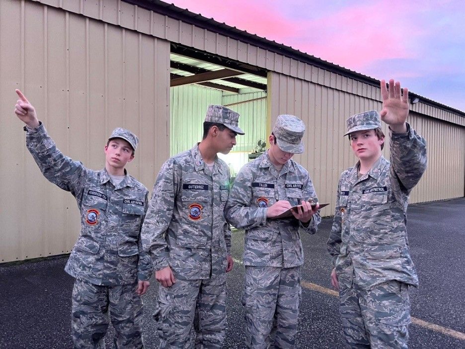 photo2 capaviationweather theresa schwerin.jpg Cadets from the Virginia wing making cloud observations as they prepare for the 2025 Aviation Weather Mission.