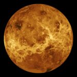 Venus Crust Discovery Unveiled by NASA Study Venus appears orange, yellow, and brown in this simulated view.
