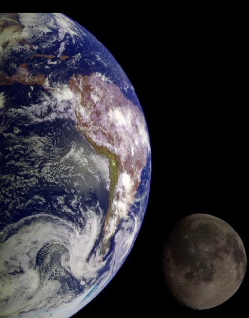 pia00342 modest.jpg Composite image of Earth and the Moon as seen by the Galileo spacecraft