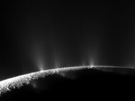 NASA Discovers New Organic Compounds in Enceladus’ Plumes NASA Cassini spacecraft captured dramatic plumes, both large and small, spray water ice out from many locations along the famed tiger stripes near the south pole of Saturn moon Enceladus.