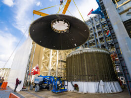 NASA Advances Lunar Rocket with Cutting-Edge Manufacturing Techniques At NASA Marshall, the PLA engineering development unit is installed into the 4697-test stand for structural testing. It was then attached to the large cylindrical structure which simulates the Exploration Upper Stage interface. Load lines were then connected to the top of the PLA.The testing demonstrated that it can handle up to three times the expected load.
