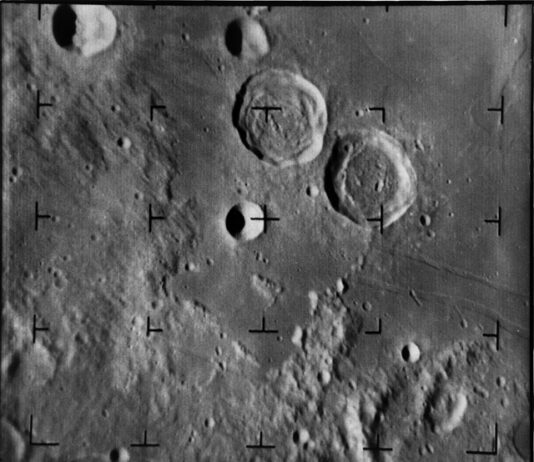 Ranger 8’s Lunar Images Influenced Apollo Landing Spots 60 Years Ago Black and white image of the Moon