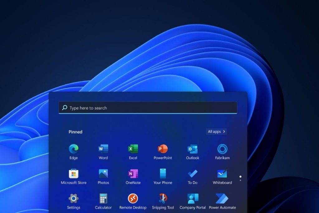 Start menu in windows 11