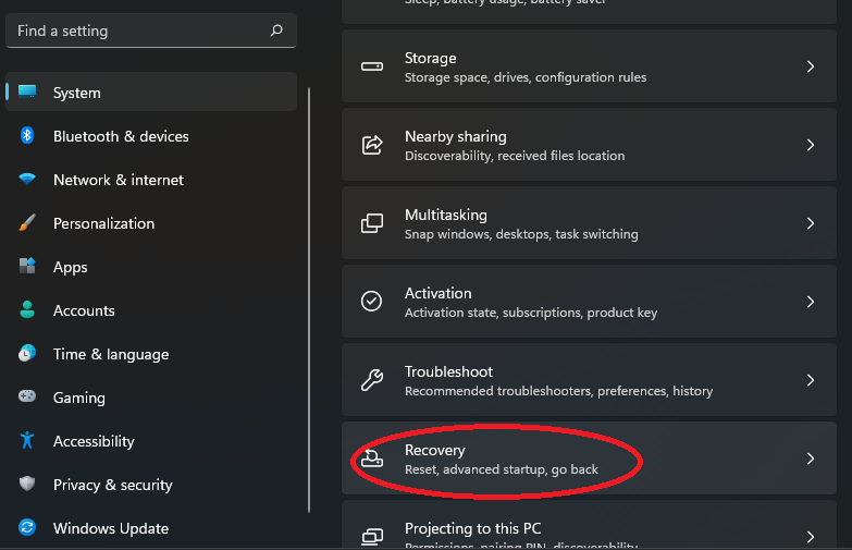 Windows 11 after long sleep
