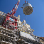 NASA’s November 2024 Highlight: A Special Lagniappe interstage simulator component suspended in air by crane