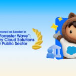 Salesforce earns top spot in public sector industry cloud analysis. Chart showing top industry cloud solutions for public sector based on strength of offering and strength of strategy.