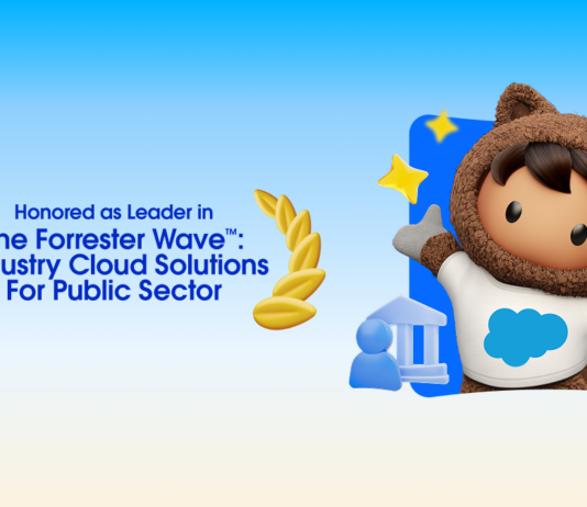 Salesforce earns top spot in public sector industry cloud analysis. Chart showing top industry cloud solutions for public sector based on strength of offering and strength of strategy.