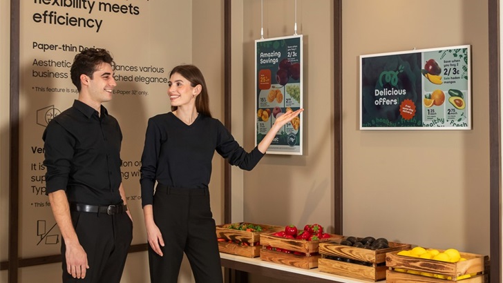 Samsung Showcases Color E-Paper and AI Signage Solutions at ISE 2025