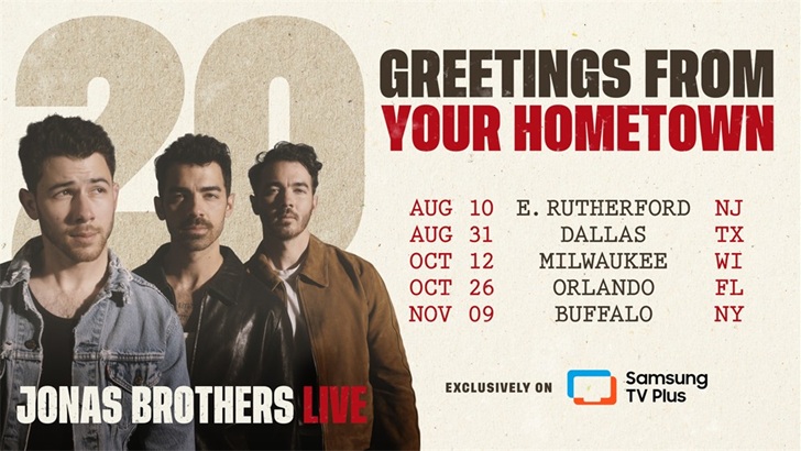 Jonas Brothers’ ‘JONAS20’ Tour To Stream Live on Samsung TV Plus’s New Flagship Channel STN