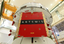 Orion’s Solar Wings Attached for NASA’s Artemis II Mission Image shows Orion spacecraft awaiting installation of four solar arrays.