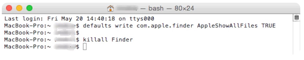 hidden files in macOS Monterey