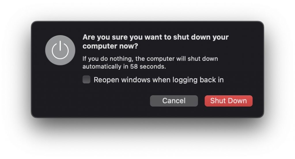 Shut down your MacBook.