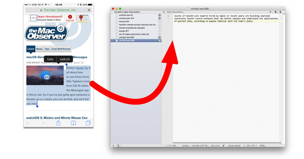 Copy Paste Across Multiple Apple Devices