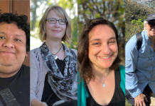 January 2025 NASA Ames Stars Recognized Images of the awardees of the NASA Ames Research Center award Stars of the Month, pictured from right to left: Maurice Valdez, Niki Parenteau, Dori Myer, and Judy Alfter.