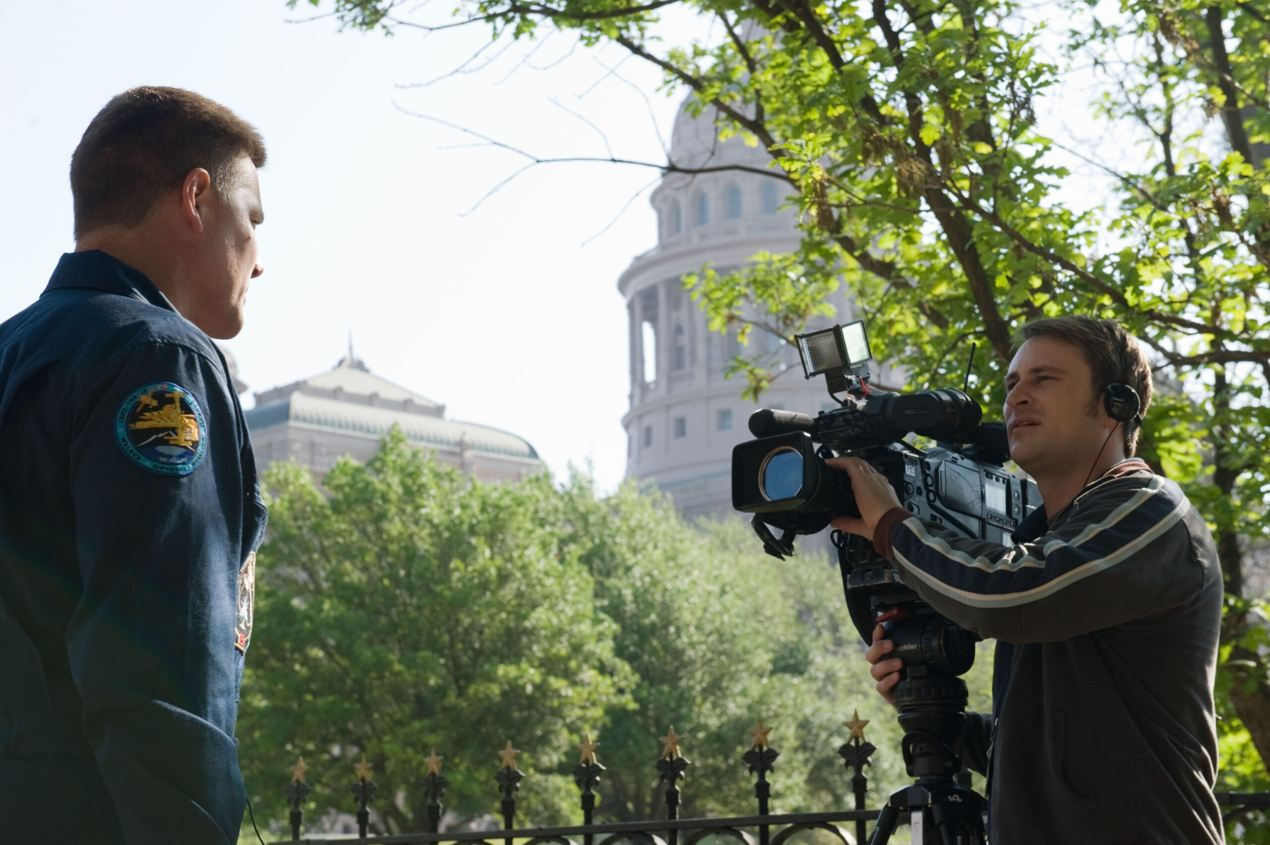 space day texas.jpg Astronaut interview with video camera