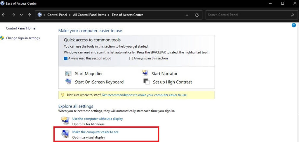 Windows 11: Make the computer easier to see
