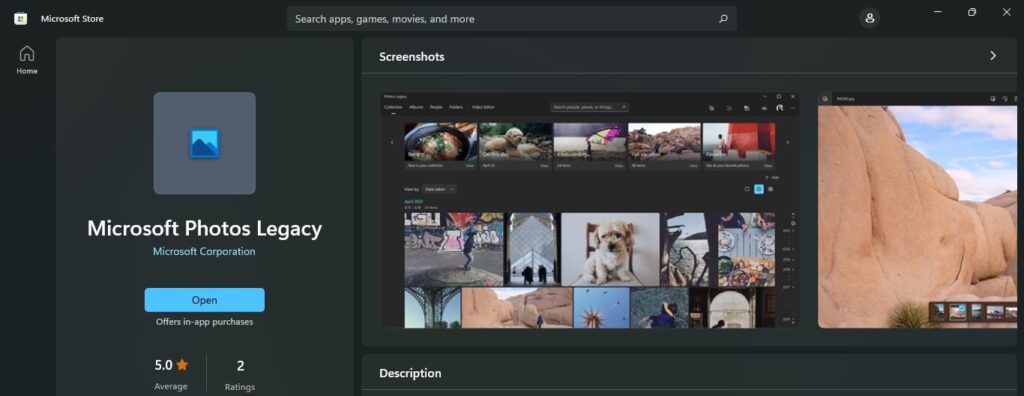 How to Install Photos Legacy app in Windows 11, find photos quickly