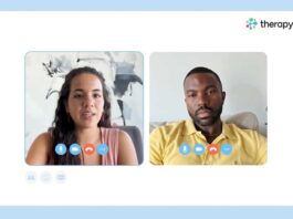 Therapy Startup Uses AI to Strengthen Client Relationships Screen capture of the Therapyside platform, showing a therapist talking to a client