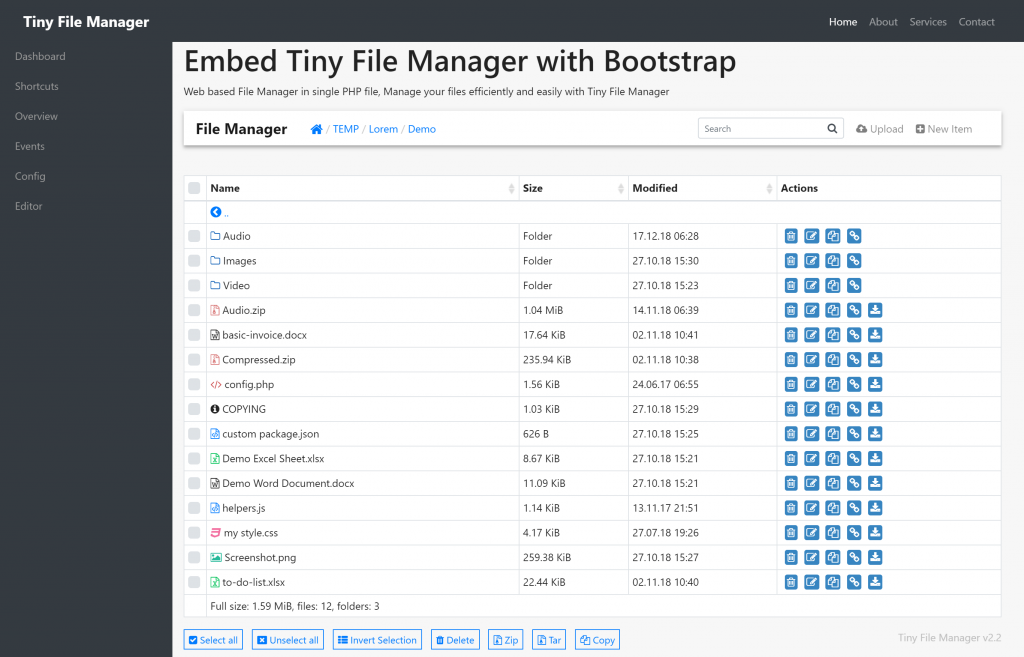 tiny file manager h3k