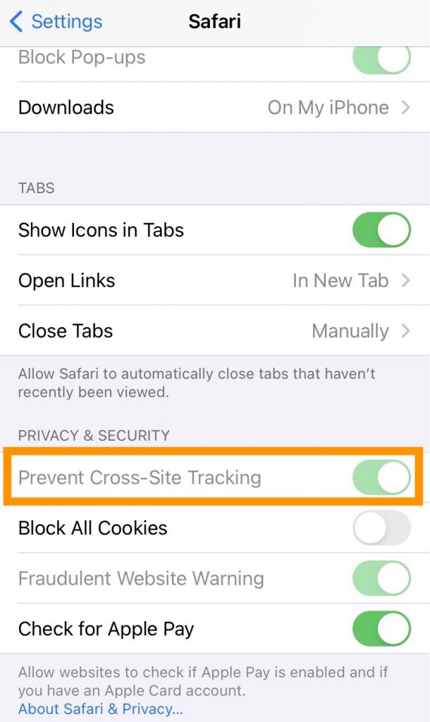 Prevent Cross-Site Tracking