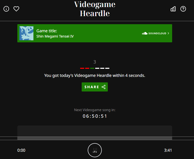 Videogame Heardle: A Wordle Clone