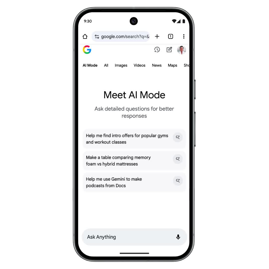 AI Mode in Chrome is easier to use on iOS and Android.