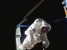 NASA Celebrates Five-Year Anniversary of First All-Female Spacewalk Soviet cosmonaut Svetlana Y. Savitskaya during her historic spacewalk outside the Salyut 7 space station