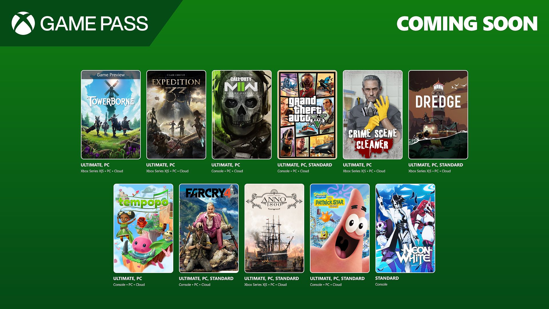xbox gamepass announcement 16x9 4.15.2025 ff0e22b83b2a7c0c6f0e.jpg Coming to Game Pass: Clair Obscur: Expedition 33, Towerborne, Call of Duty: Modern Warfare II, and More - Xbox Wire