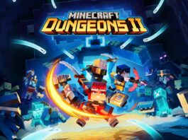 Minecraft Dungeons II: Gameplay Unveiled and Release Date Confirmed Four confident heroes, each wielding a unique weapon, surrounded by an army of hostile mobs in a dark surrounding.